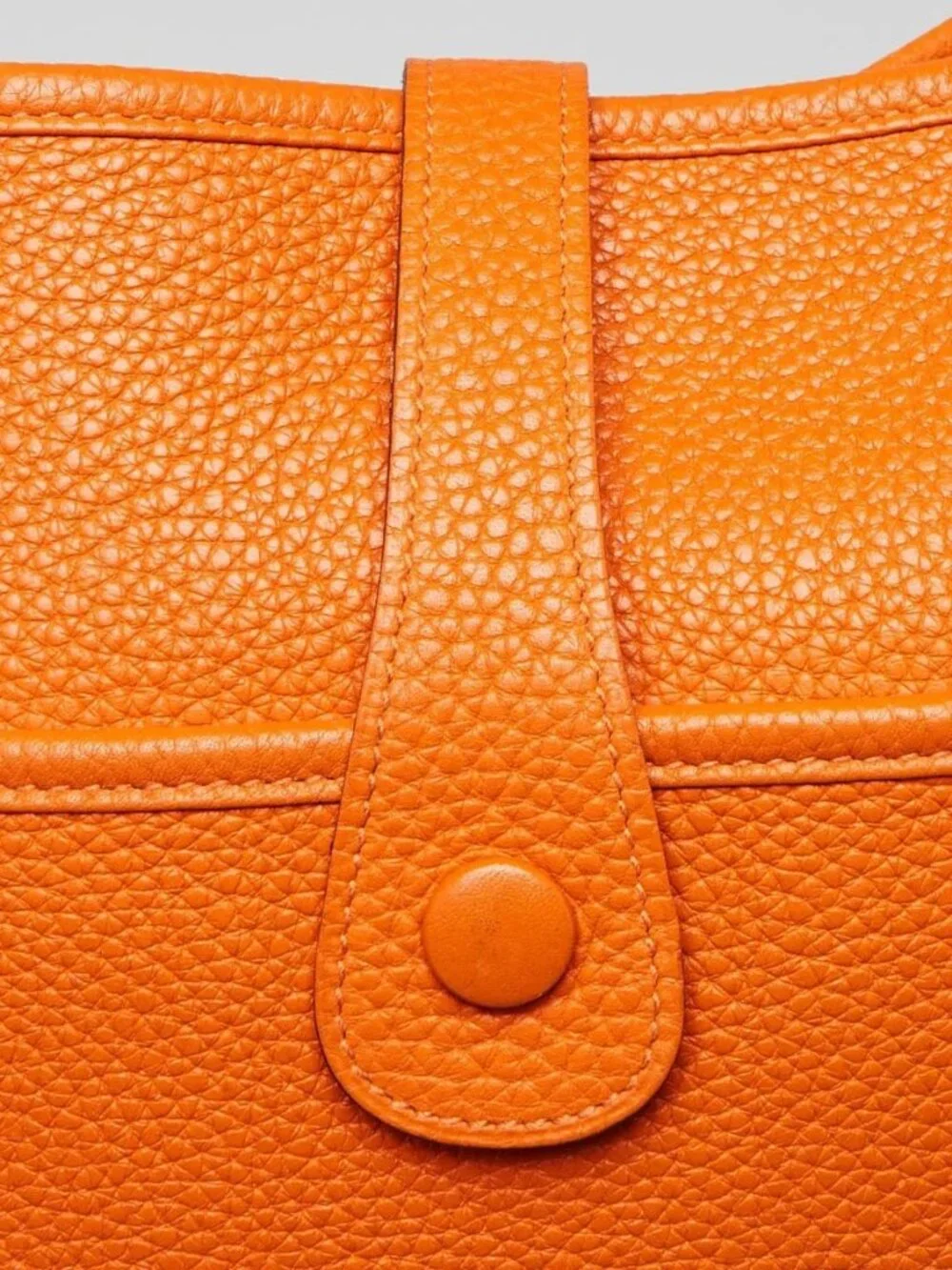 Hermes Orange Clemence Leather Evelyne GM III Bag